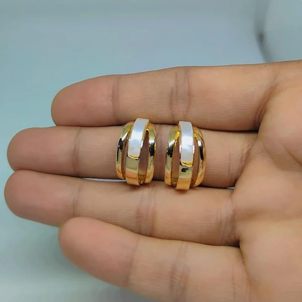 Elegant Gold Plated Hoop Earrings - Image 4