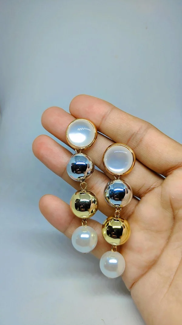 Luxe Sphere Dangle Earrings - Image 4