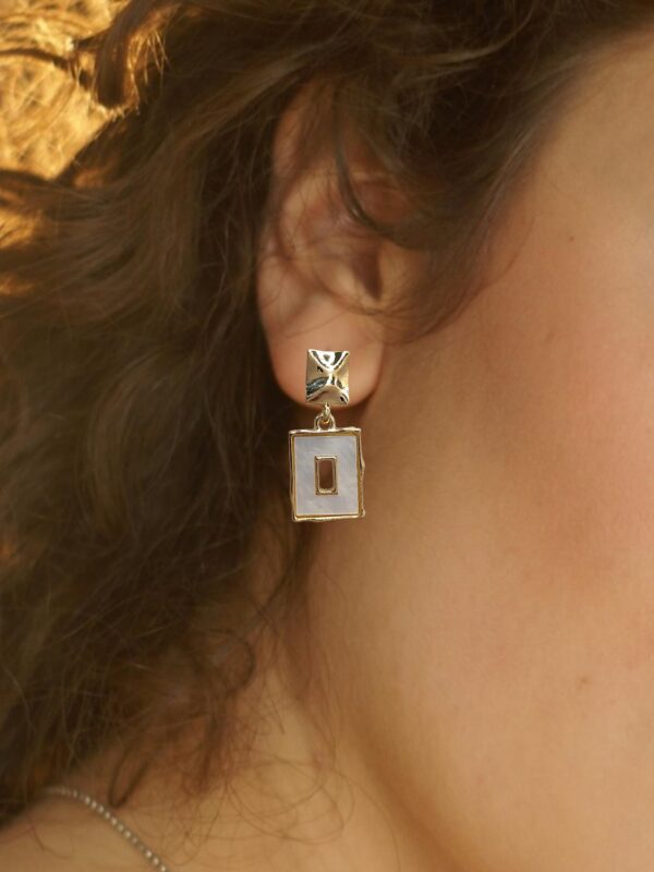 rectangle MOP earrings